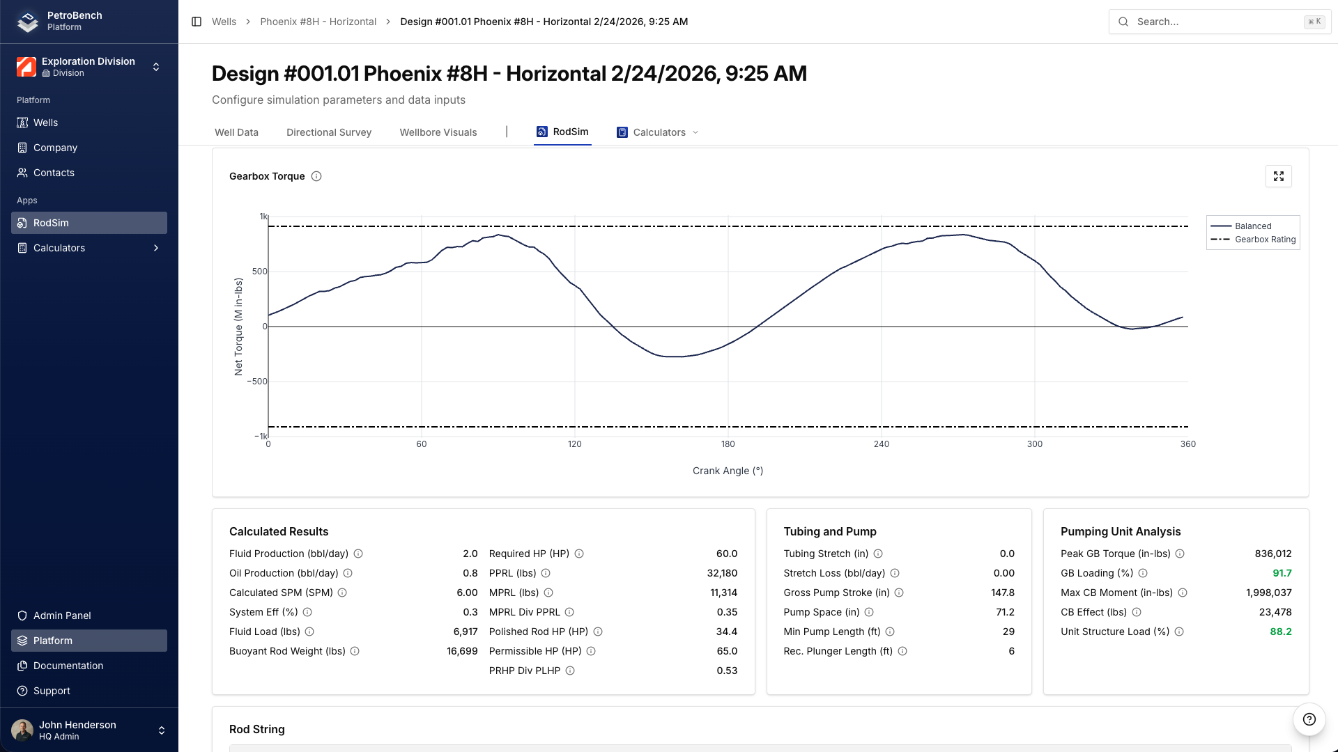 RodSim Simulation Output